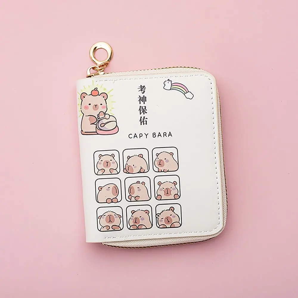 

Simple Capybara Money Coin Purse PU Leather INS Style Wallet Money Bag Zipper Card Wallets for Girls Students Gift