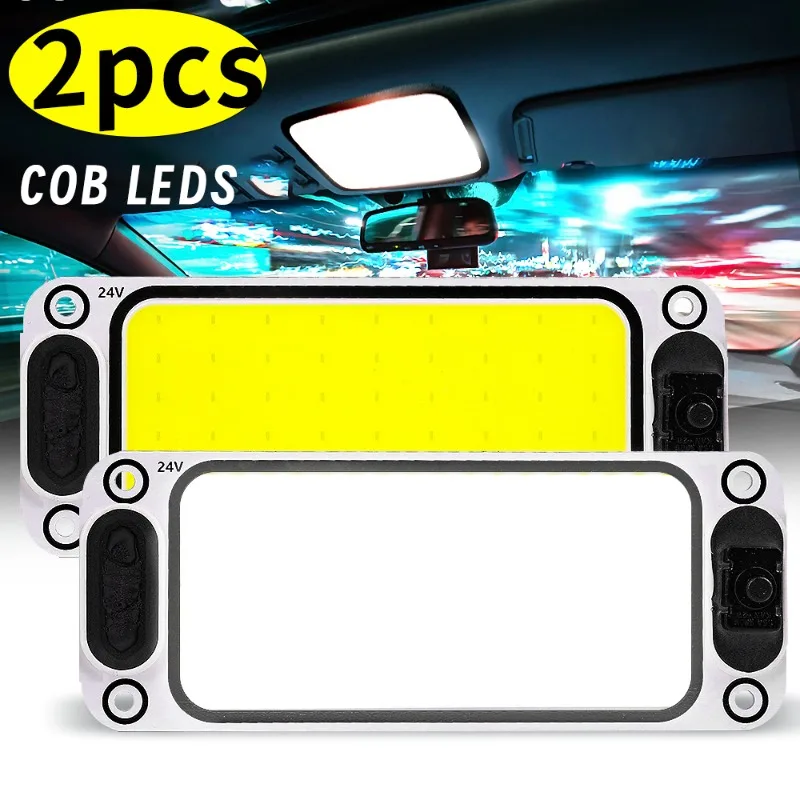 Universal 12V 24V High Brightness Cabin Roof Panel LEDS Light COB Car Reading Lights Car Truck Interior Dome Reading Lamp 48LEDS
