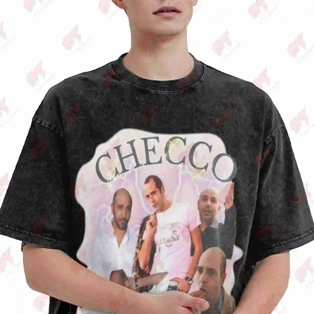 Italian 90s Checo Za Lones Retro TV Comedy Vintage Washed Tee Pure Cotton T-Shirt