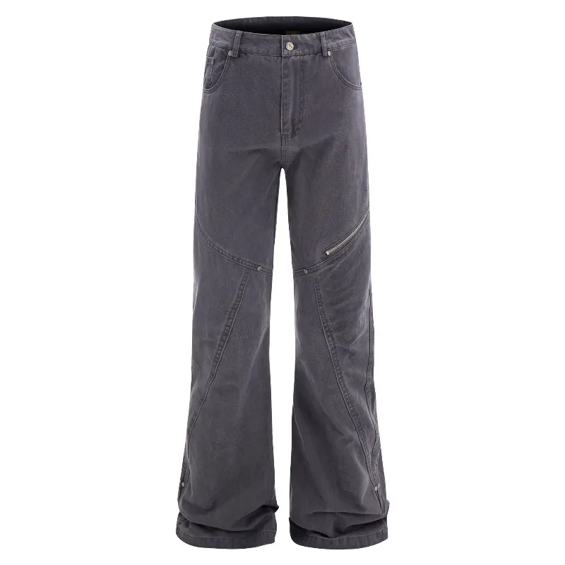 OR FL Retro Wash and Age Micro 100 Cotton Women Cargo Trousers American Style Vintage High Street Trend Slightly Flared Pants