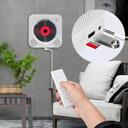 Portable 3.5mm Music Player LED Display Bluetooth-compatible 5.1 3.5mm CD Players FM Radio Stereo Speaker CD Player with Bracket