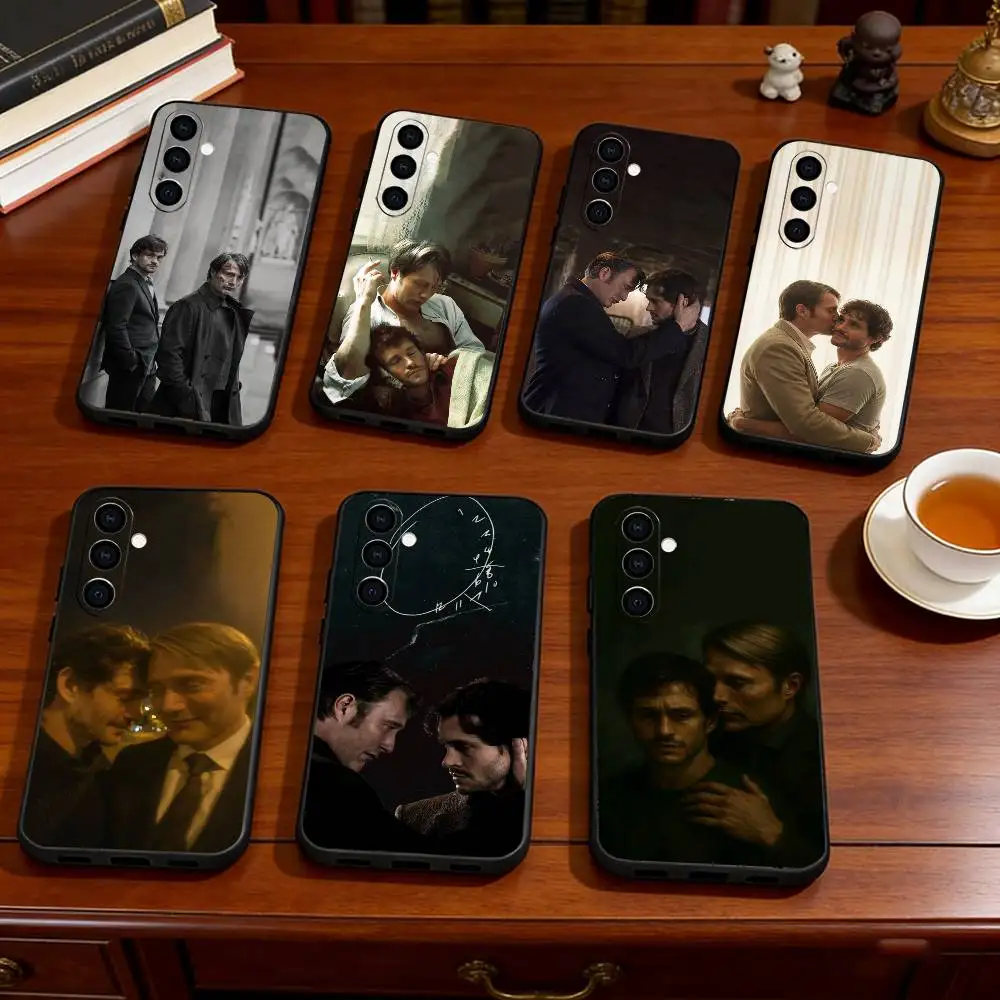 Hannibal and Will Graham Phone Case For Samsung Galaxy A73,A72,A71,A70,A53,A52,A51,Soft Silicone Black Cover