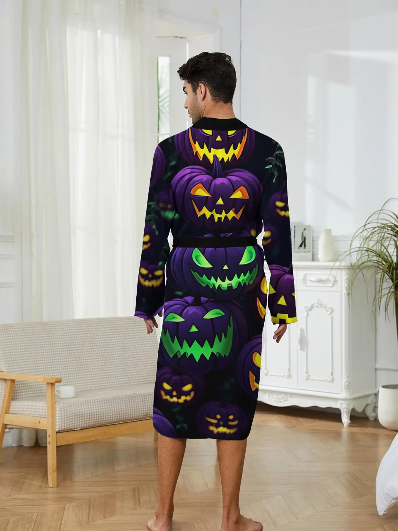 1pcs Men's Robes 2026 Spring/Summer sleepwear Sleepwear Graphic nightie for men Polyester 3D Printed Men's bathrobe Robes