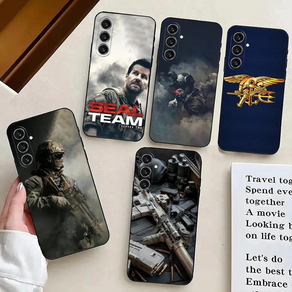 PRF Police S-SEAL Team-S Phone Case For Samsung S24,21,22,23,30,Ultra,S20,Plus,Fe,Lite,Note,10,9,5G Black Soft Cover