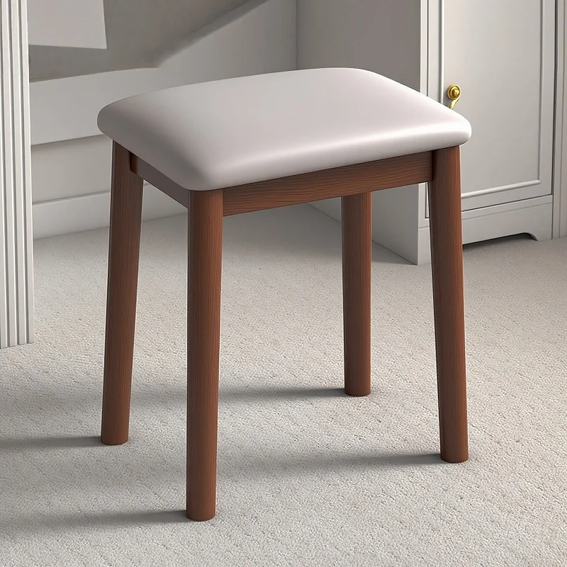 

Стул для макияжа из массива дерева, простой домашний туалетный стул, легкий роскошный стул, современный обеденный стул с вогнутой спинкой и обивкой