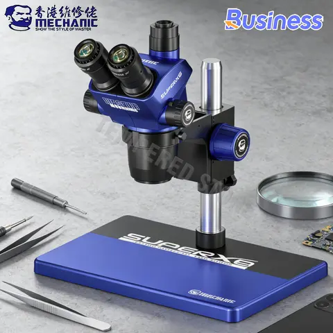 Mechanic SUPER XS Trinocular Stereo Microscope 6.5-45X Camera 4K WF10x25 Eyepiece for Smartphone Electronic Welding Novelty Tool