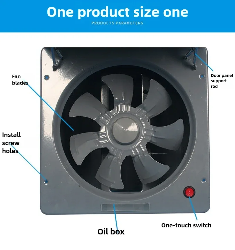 

1850M3/h Прочный бесшумный цельнометаллический вытяжной вентилятор 10-дюймовый оконный вытяжной вентилятор Lampblack, вентилятор для ванной комнаты