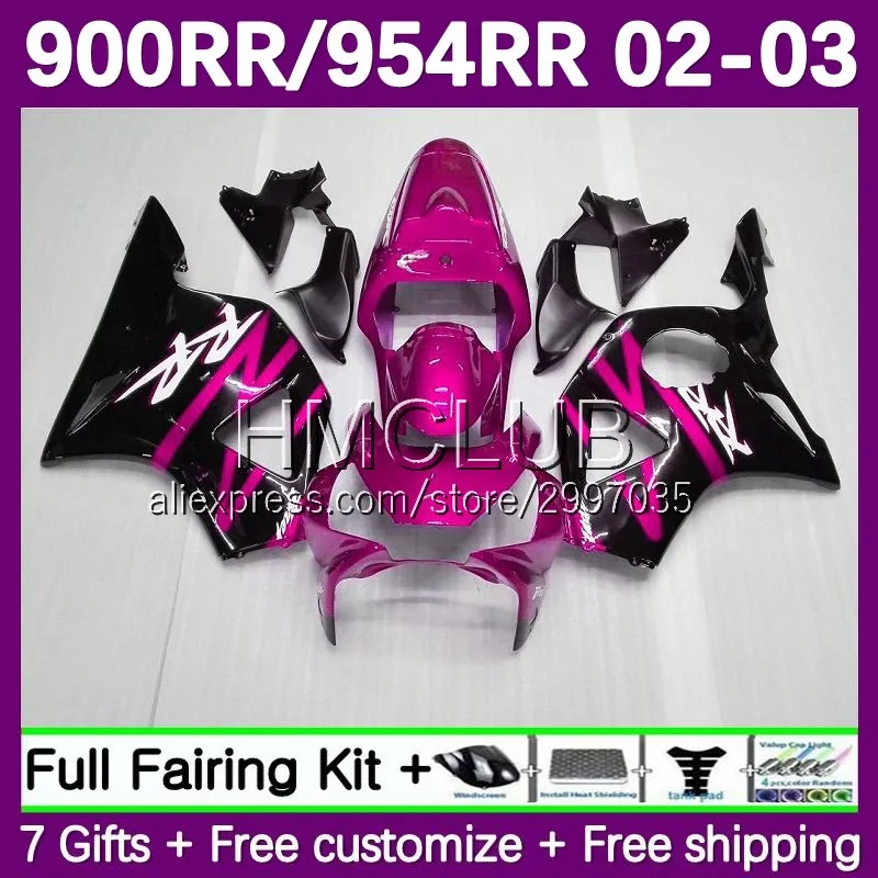 Fairing For HONDA CBR954RR CBR 900 954 RR CC 954RR 2002 2003 18No.48 Rose Pink Frame CBR 900RR CBR954 RR CBR900RR 02 03 Body