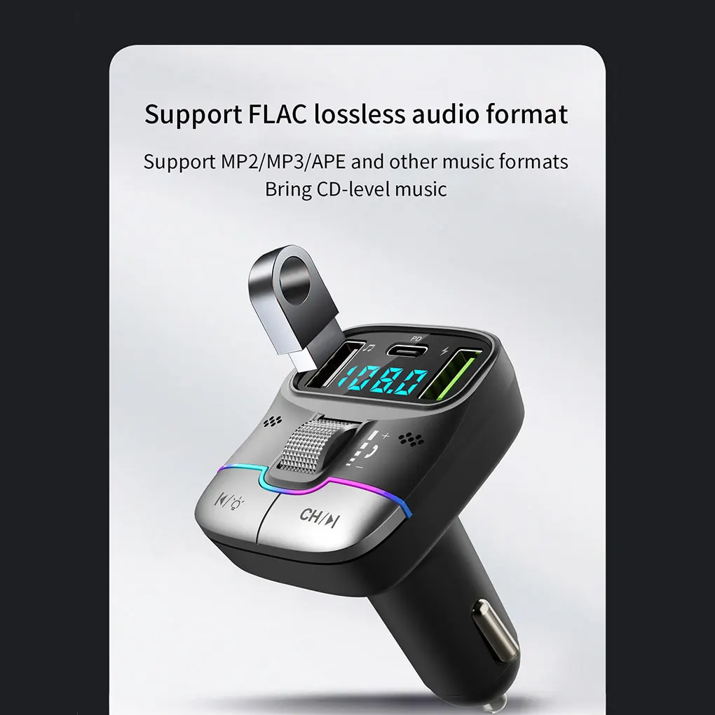 Microfone interno preto - adaptador Bluetooth com display LED para chamadas claras e pode diretamente