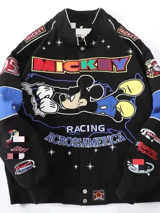 

Heavy Embroidery Loose Casual Jaet Motorcycle Baseball Outfit Couple's Wear Autumn Winter New Sle Trendy Brand Streetwear