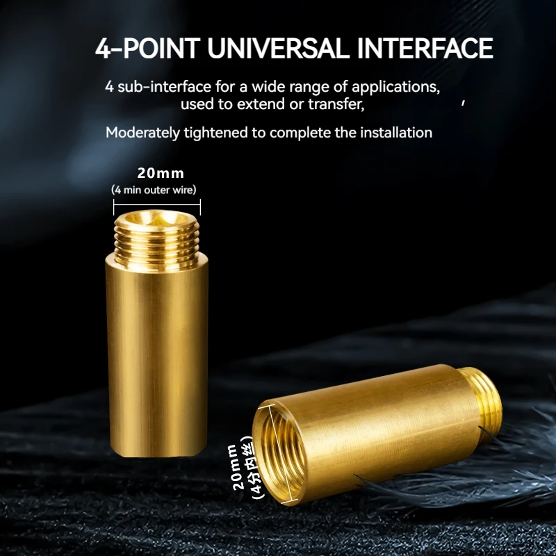 암수 스레드 수도꼭지, 황동 익스텐션 파이프, 황동 재료, 비브콕 구리 익스텐션 튜브, 1/2 인치, 50 또는 80mm 길이