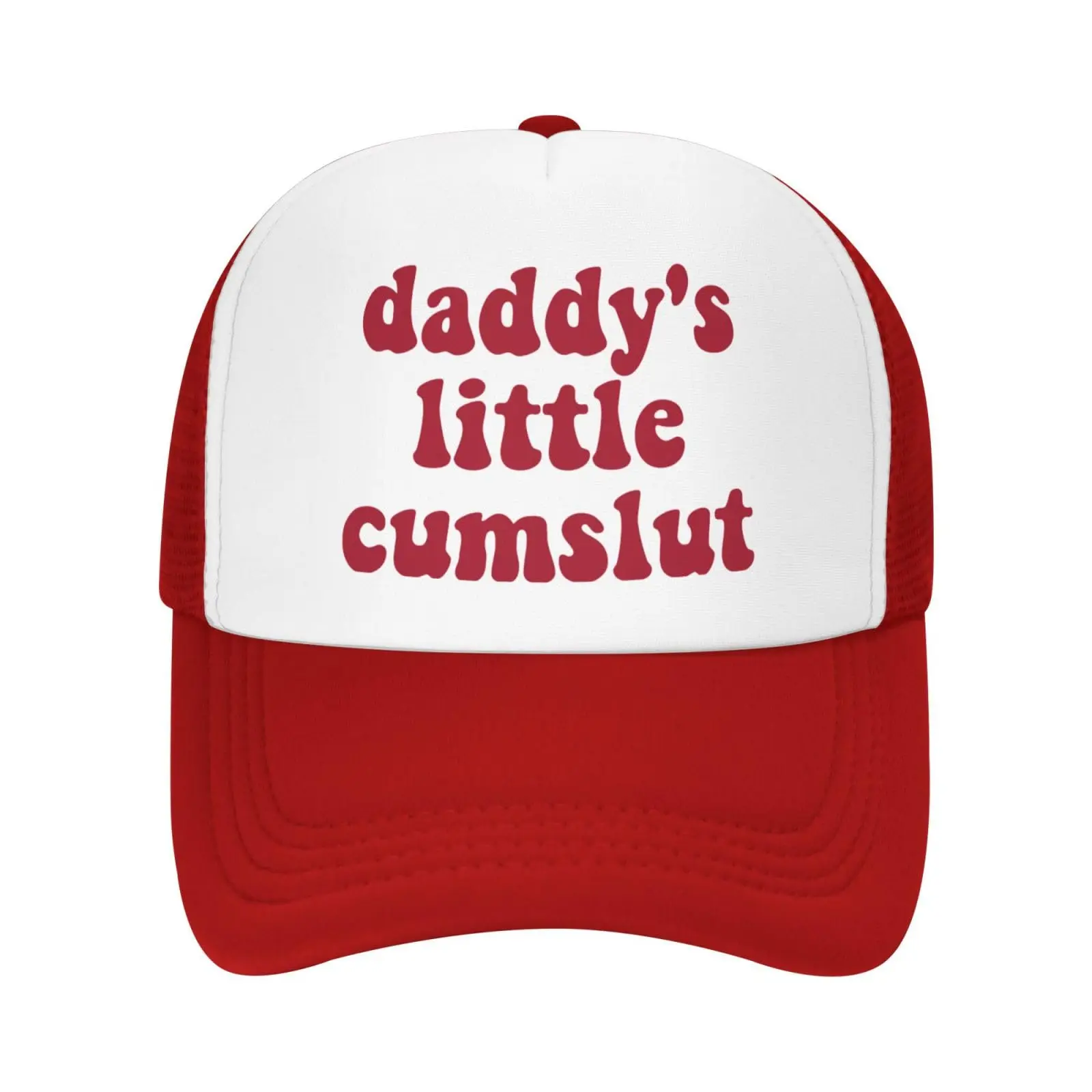 Daddy\'s Little Cumslut Trucker Hats for Women Red Men Funny Gag Trucker Hats for Men Dirty Gift