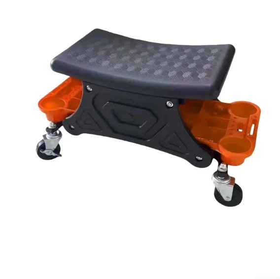 

Пневматический передвижной стул-табурет для автосервиса с регулировкой высоты, круглой подставкой и отсеком для инструментов