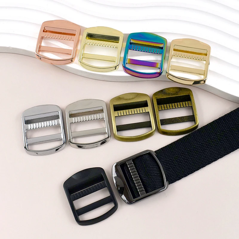 

5Pcs 25mm Metal Ring Buckles Tri-Glide Slider Adjuster Clasp Bag Strap Belt Buckle Webbing Connect Hook Hardware Accessories