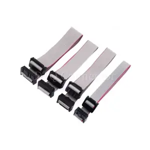 Bilashmart 1 2.54mm FC 6/8/10/12/14/16/18/20/24/26/30/34/40/44/50 Pin Gray Flat Ribbon Cable Connector 10 100cm DC3 IDC Box Header