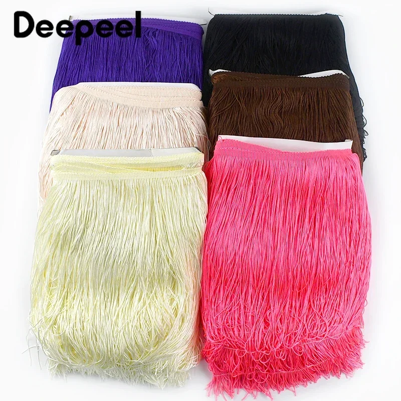 2/5/10M Deepeel 30cm Sewing Polyester Tassel Woven Lace Ribbon Dance Dress Clothes Trimming Fringes Fabric DIY Crafts Accessory