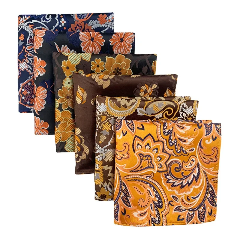 男性用ジャカード織りハンカチ,スクエアポケット,スクエア,フラワー,ハンカチ,用途の広い,フィット,ビジネス,新郎,結婚式,ファッション,25cm