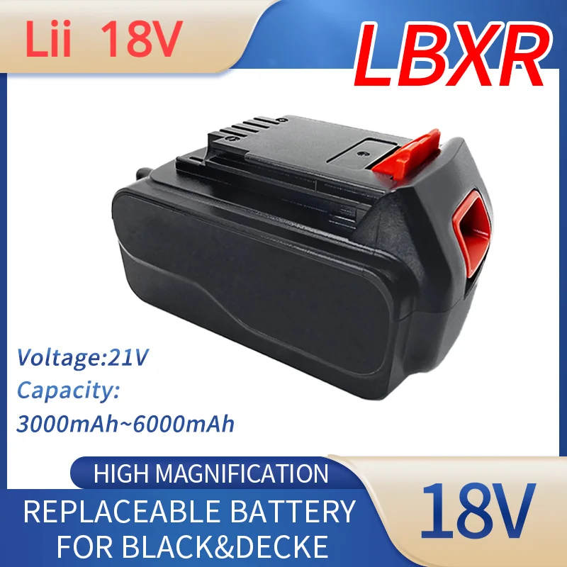 

New 18V 6.0Ah Lithium-Ion Battery Pack for Akku black&decker 18 Volt MAX Cordless Power Tool Drills, Free Shipping