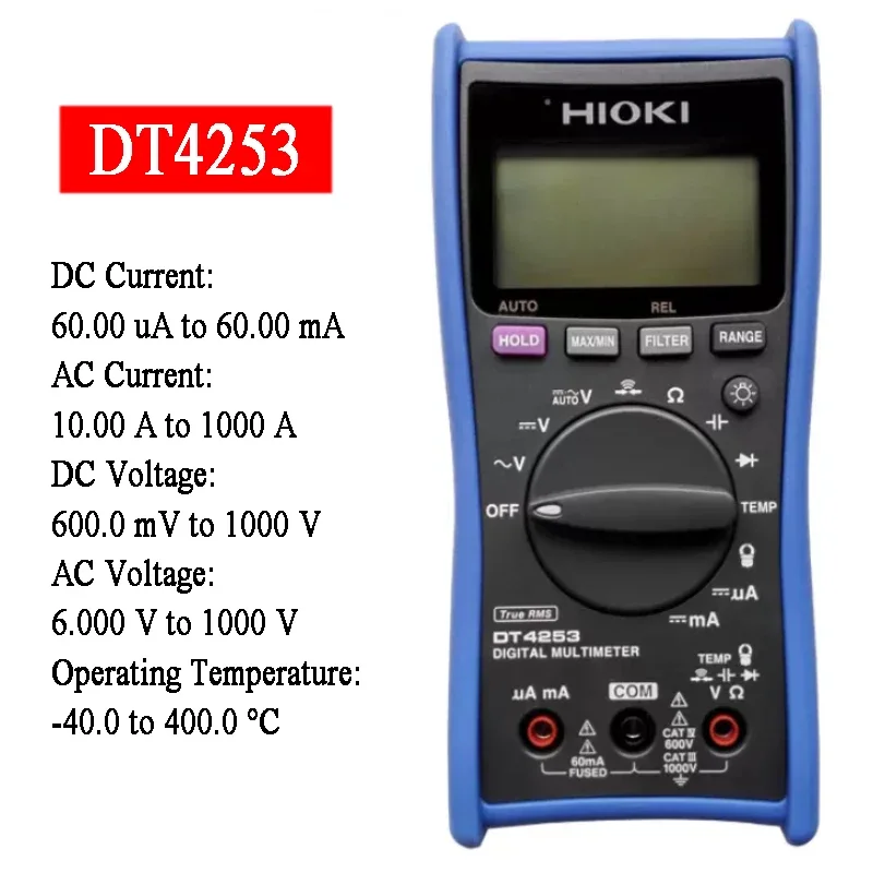 HIOKI Digital Multimeter 6,000 Count Display Multifunctional Multimeter DC 4-20mA DT4253