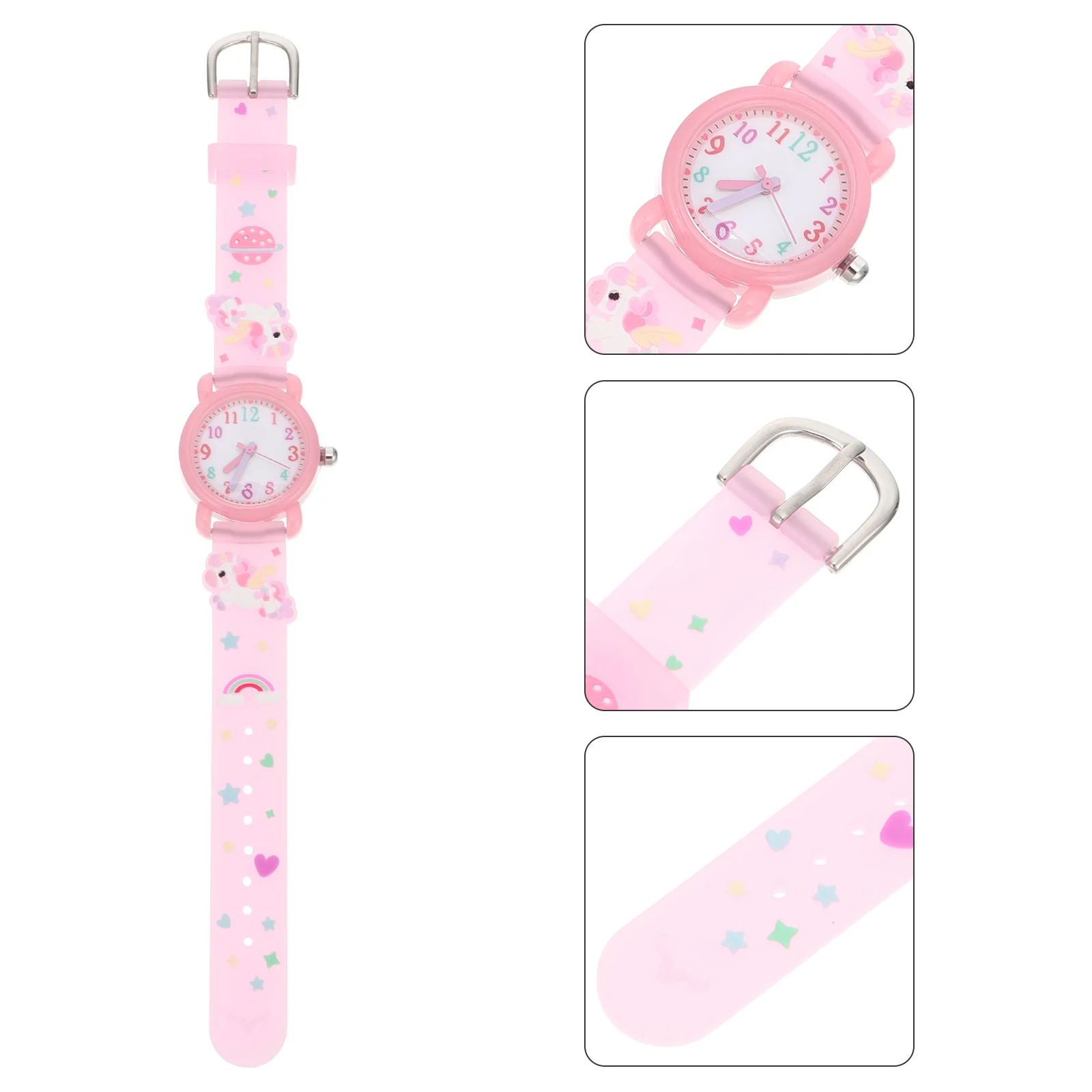 Kids Watches Children Cartoon Quartz Unicorn Wrist Pink Fashion Student Watch Teaching Comfortable Safe Adjustable