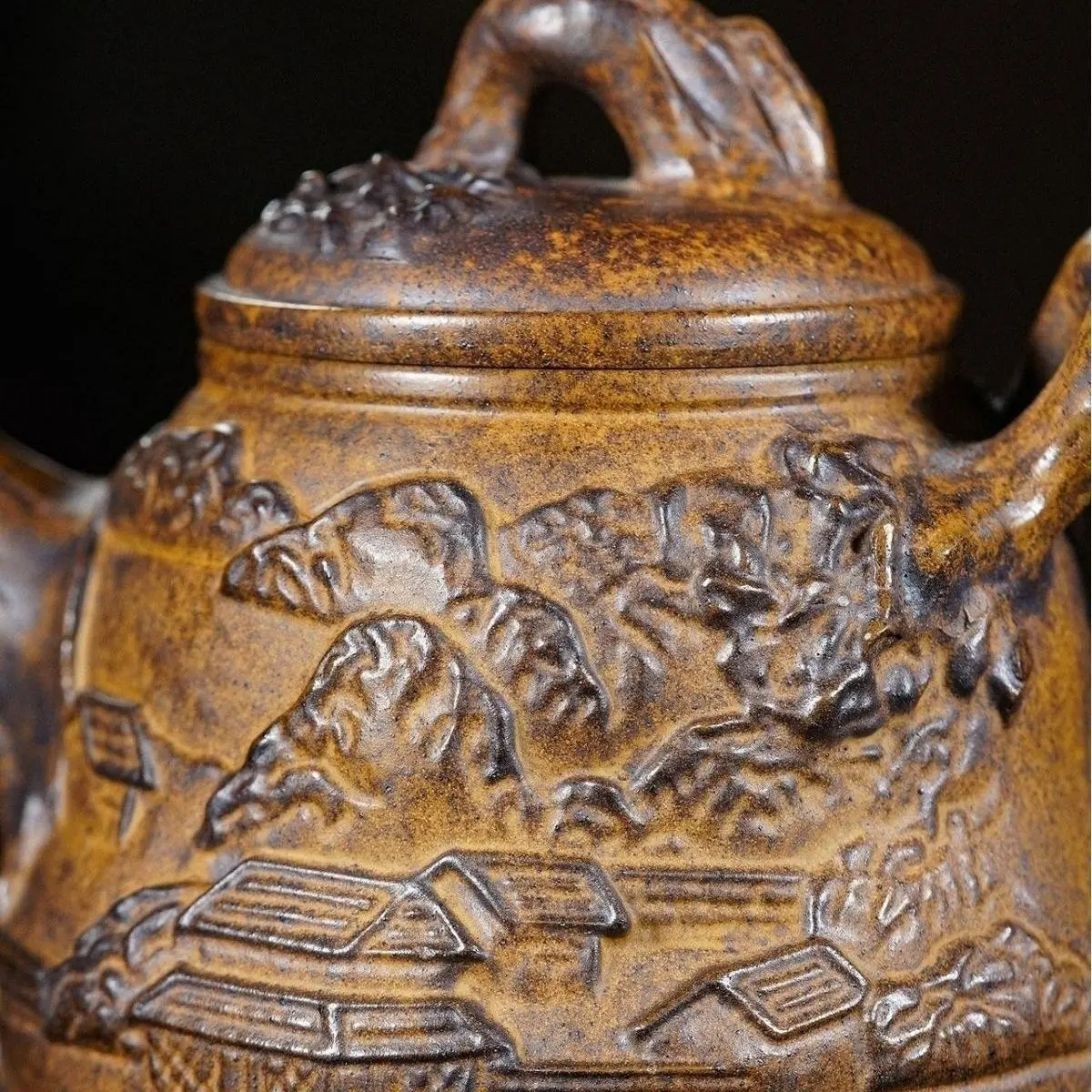 Yixing Zisha Ancient Long Kiln Firewood Fired Large Pine Stump 500Ml Pure Handmade Kung Fu Teapot High-End Tea Set