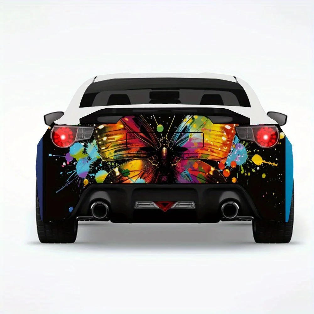

Colorful Splashing Butterfly Car StickerVinyl Decal for Car Rear, Waterproof Self-Adhesive Vinyl Stickers for Vehicle Tail & Bum