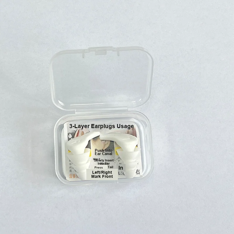Silicone Noise Reduction Earplugs 3-Layer Sound Insulation for Student Dorm Sleep Anti-Snoring Swimming Use