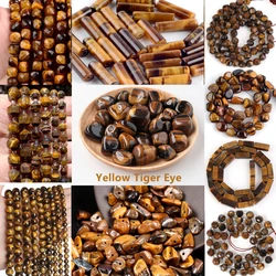 45 Kind Tiger Eye Stone Bead Natural Yellow Cabochon Round Faceted Square Loose Beads Fit Fashion Jewelry Making Handmade Supply