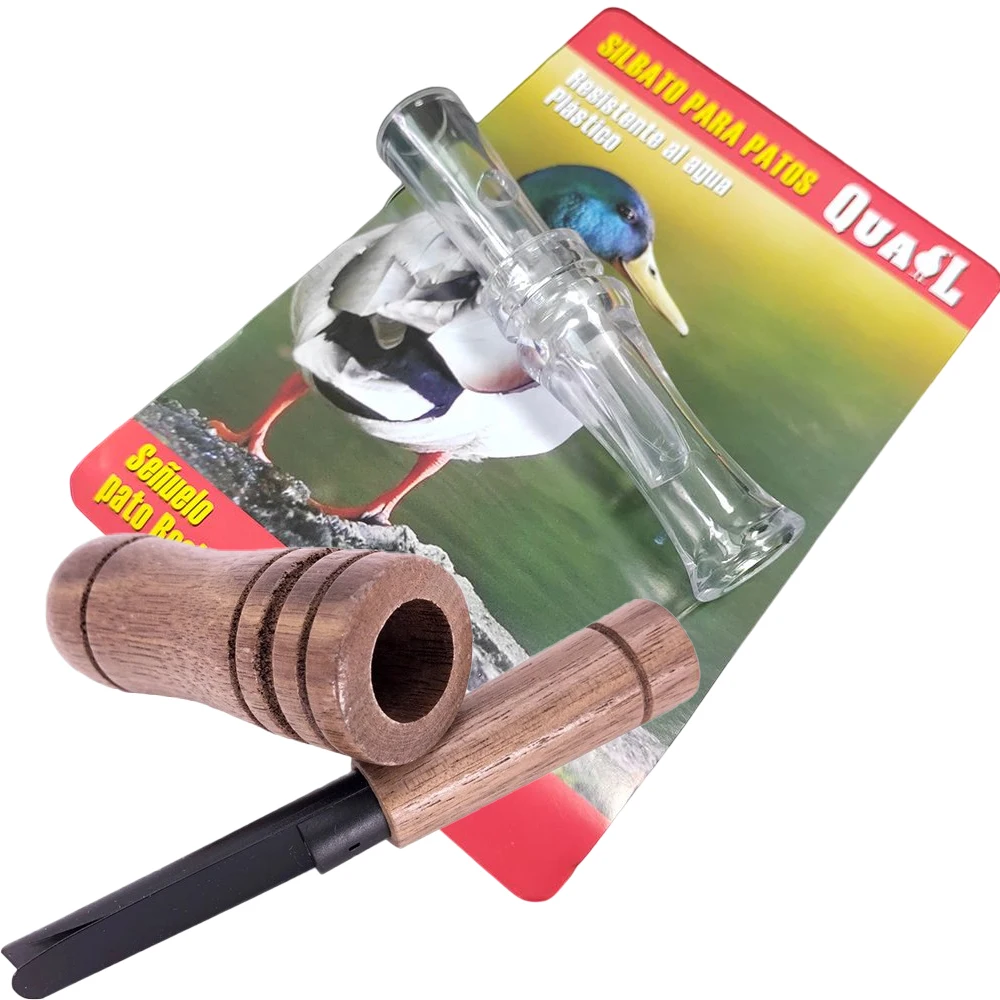 Outdoor Hunting Whistle Mallard Wild Bird Goose Call Oak Wooden Whistle Travelling Carrying Hunting Decoys Trap Whistle