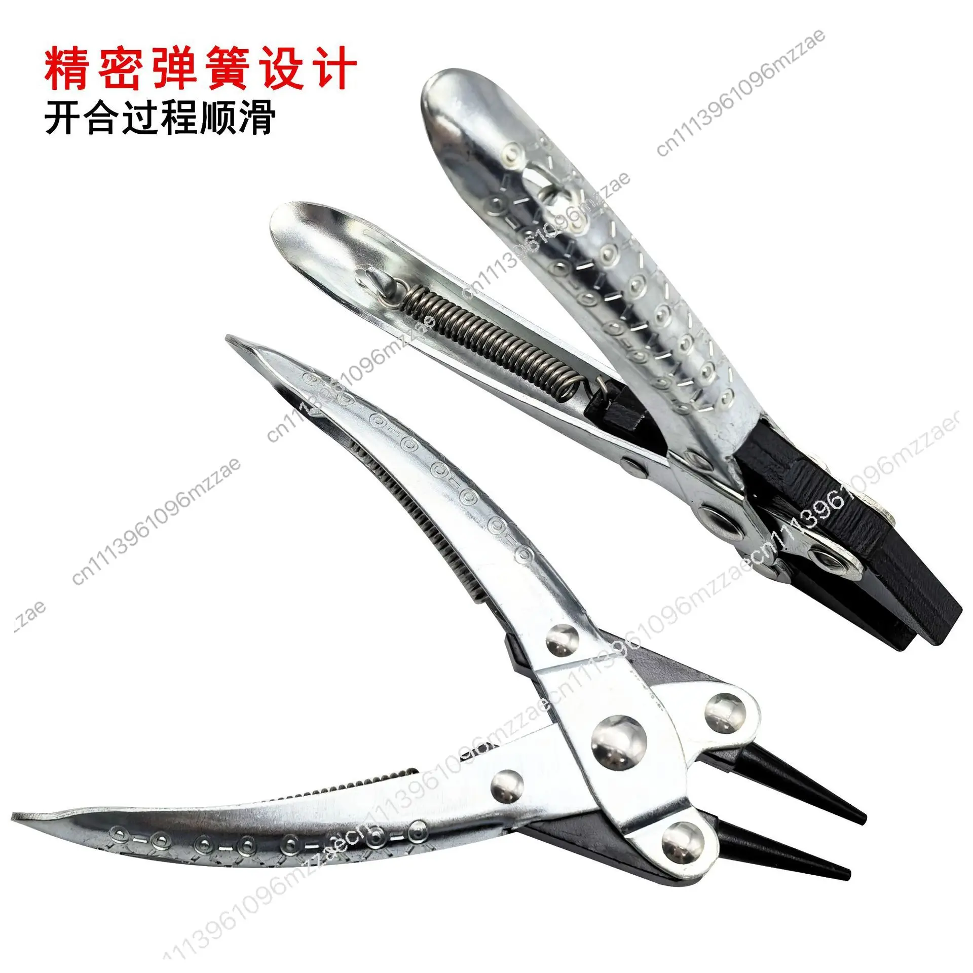 Parallel Pliers Pointed Nose Flat Mouth with Spring Jewelry Metalworking Round Jaw Non-slip Clamping Hardware Jewelry Pliers