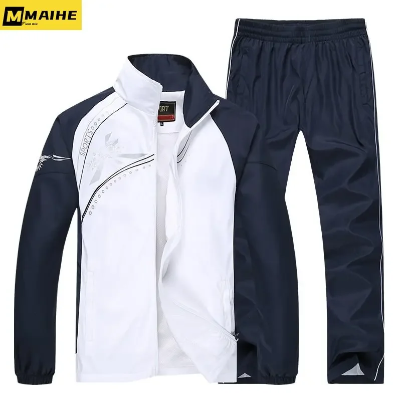 Men\'s Sportswear New Spring Autumn Tracksuit High Quality Sets Jacket+Pant Sweatsuit Male Fashion Print Clothing Size L-5XL