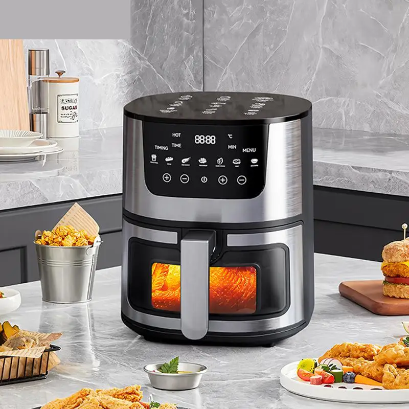 7L Electric Air Fryer Smart Multi-function Hot Convection Oven Deep Fryer Without Oil LED Touch Control 1400W Visible Window