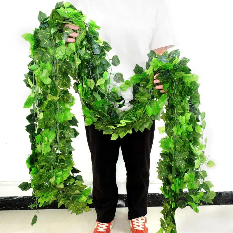 12PC Strands Artificial Lvy Leaf Vine Garland Fake Foliage Hanging Plants