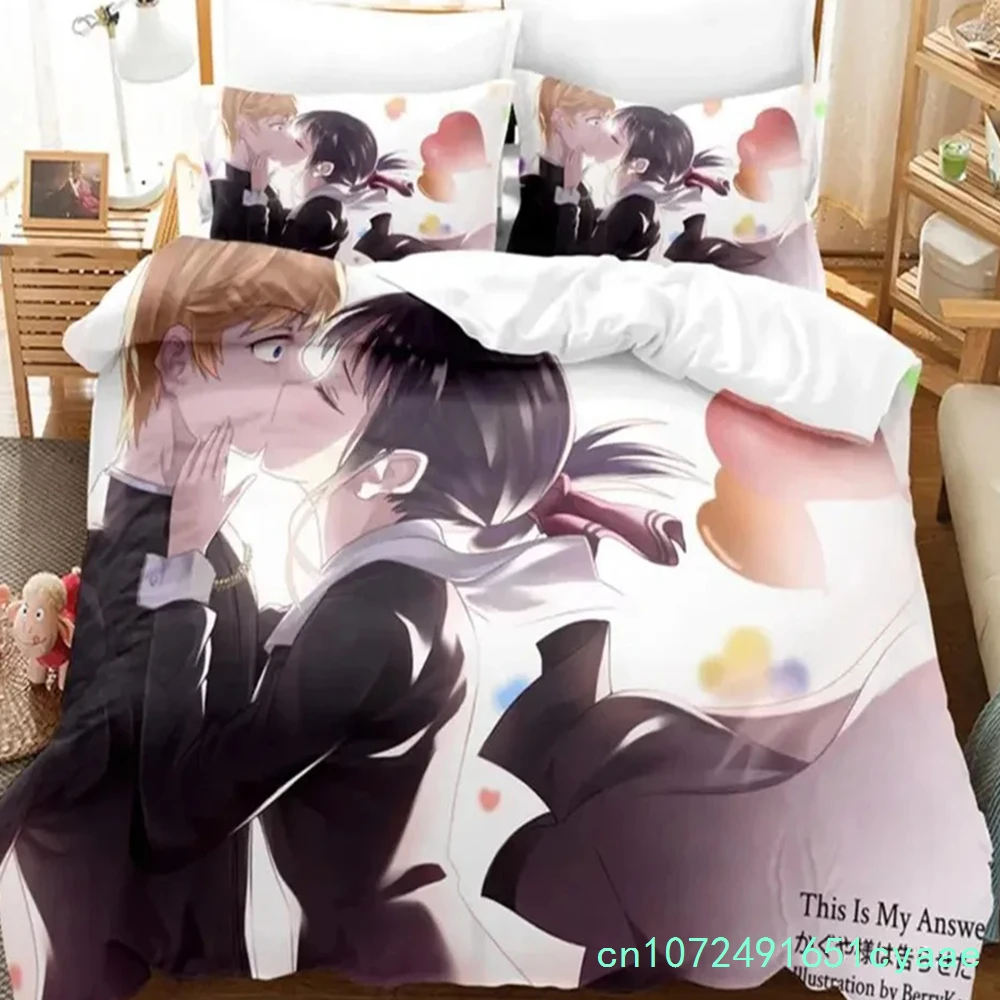 3D Print Anime Kaguya-sama Love Is War Miss Huiye Bedding Set Boys Girls Twin Queen Size Duvet Cover Pillowcase Bed Kids Adult