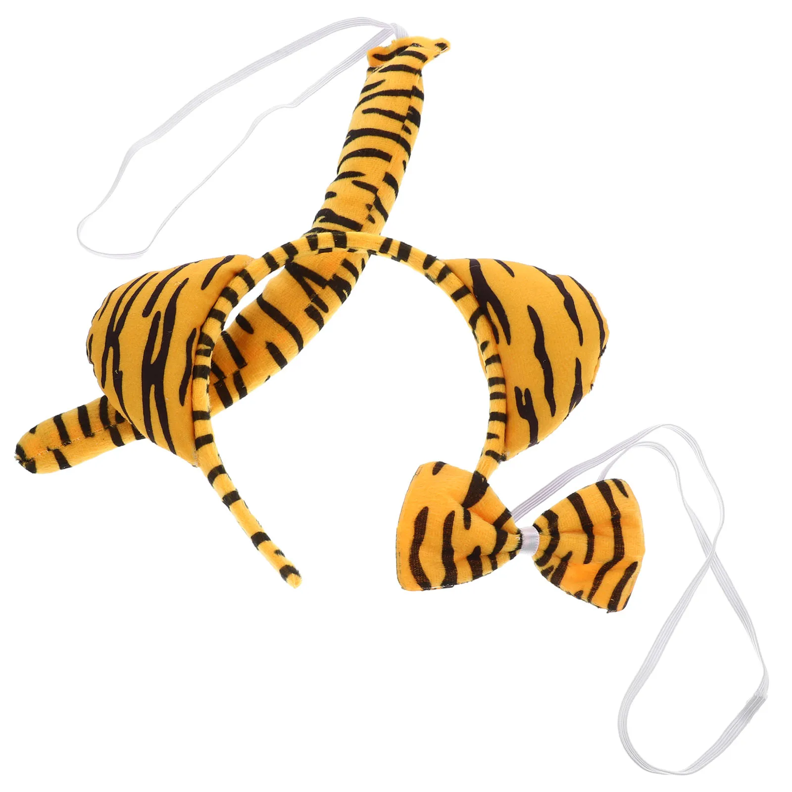 Tiger Costume Accessories Kids Cartoon Animal Cosplay Kit Tiger Ears Headband Bowtie Tail Set Halloween Party Props