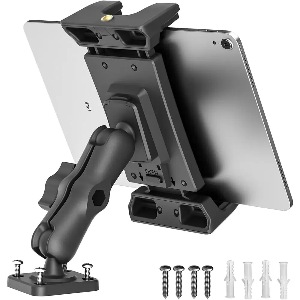 

Universal Heavy-Duty Tablet Mount for 5-13 Devices - Adjustable Arm, Compatible with iPad and Tablets for Cars, Trucks, and Vari