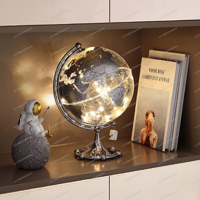 Transparenter Globus-Ornament, luxuriöse Hochwertige Dekoration für Wohnzimmer, Weinschrank, Bücherregal, Büro, TV-Schrank, Schreibtisch und Zuhause