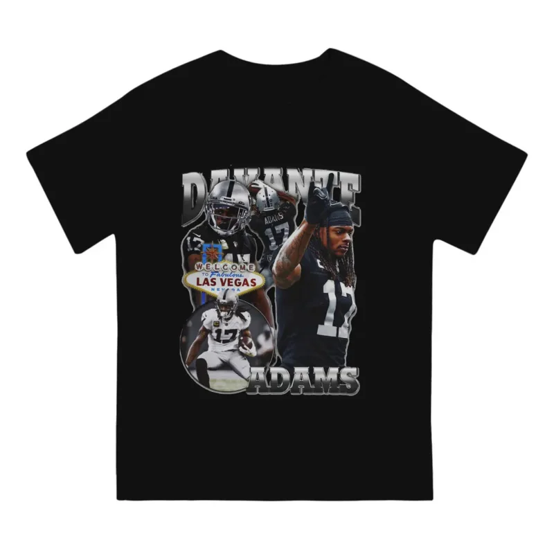 Davante Adams Man's TShirt Las Vegas Raiders Crewneck Short Sleeve Fabric T Shirt Funny High Quality Birthday Gifts