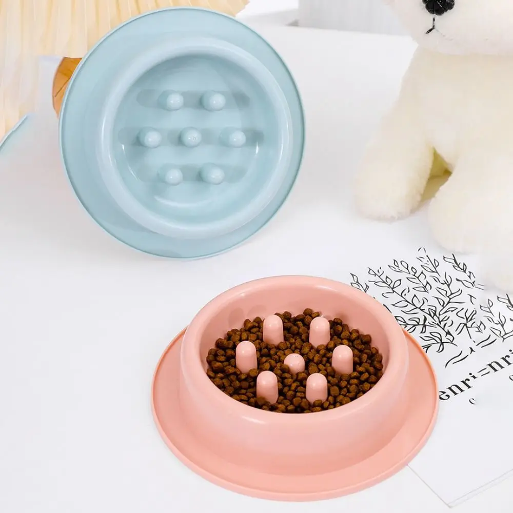 

2pcs Pet Feeding Tool Plastic Cat Slow Food Bowl Round Portable Dog Feeder Anti Spill Anti Slip Pet Food Dispenser Puppy