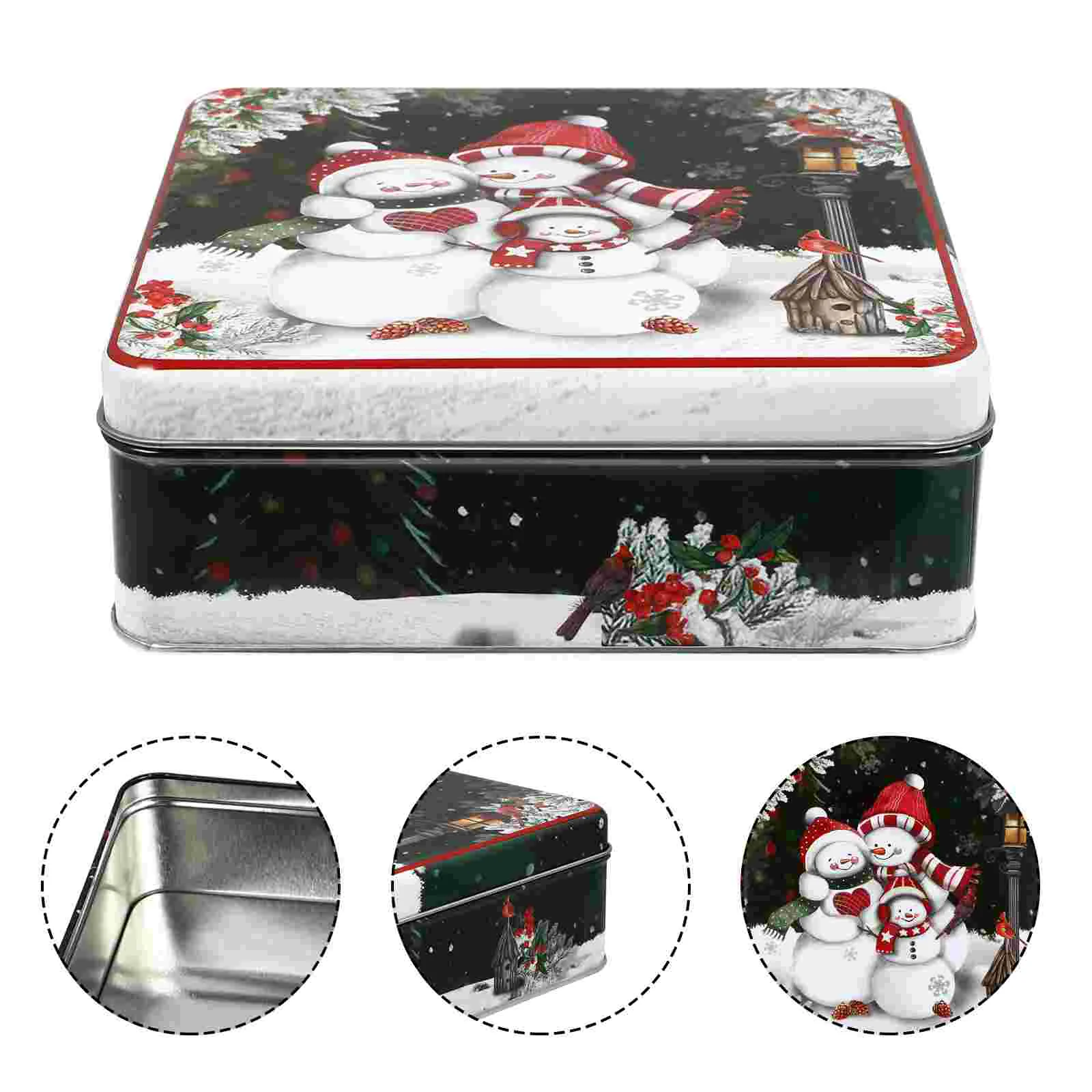 Biscuit Box Christmas Themed Candy Case Halloween Xmas Decorative Party Favors Holder Iron