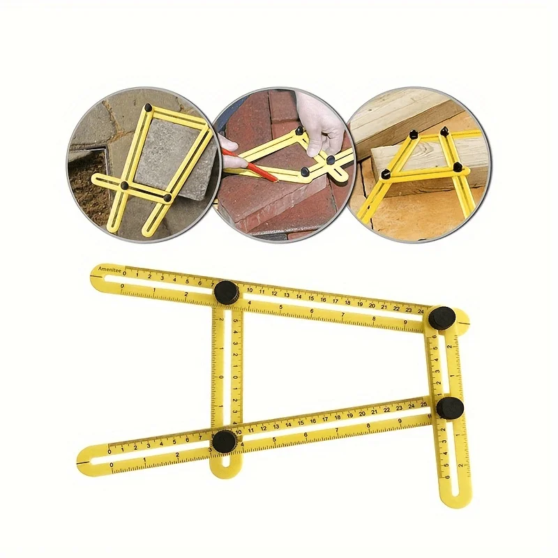 1 Multifunctional, Flexible Plastic Four-Fold Ruler—a Portable Measuring Tool. No Batteries Required. Foldable Design. Precise