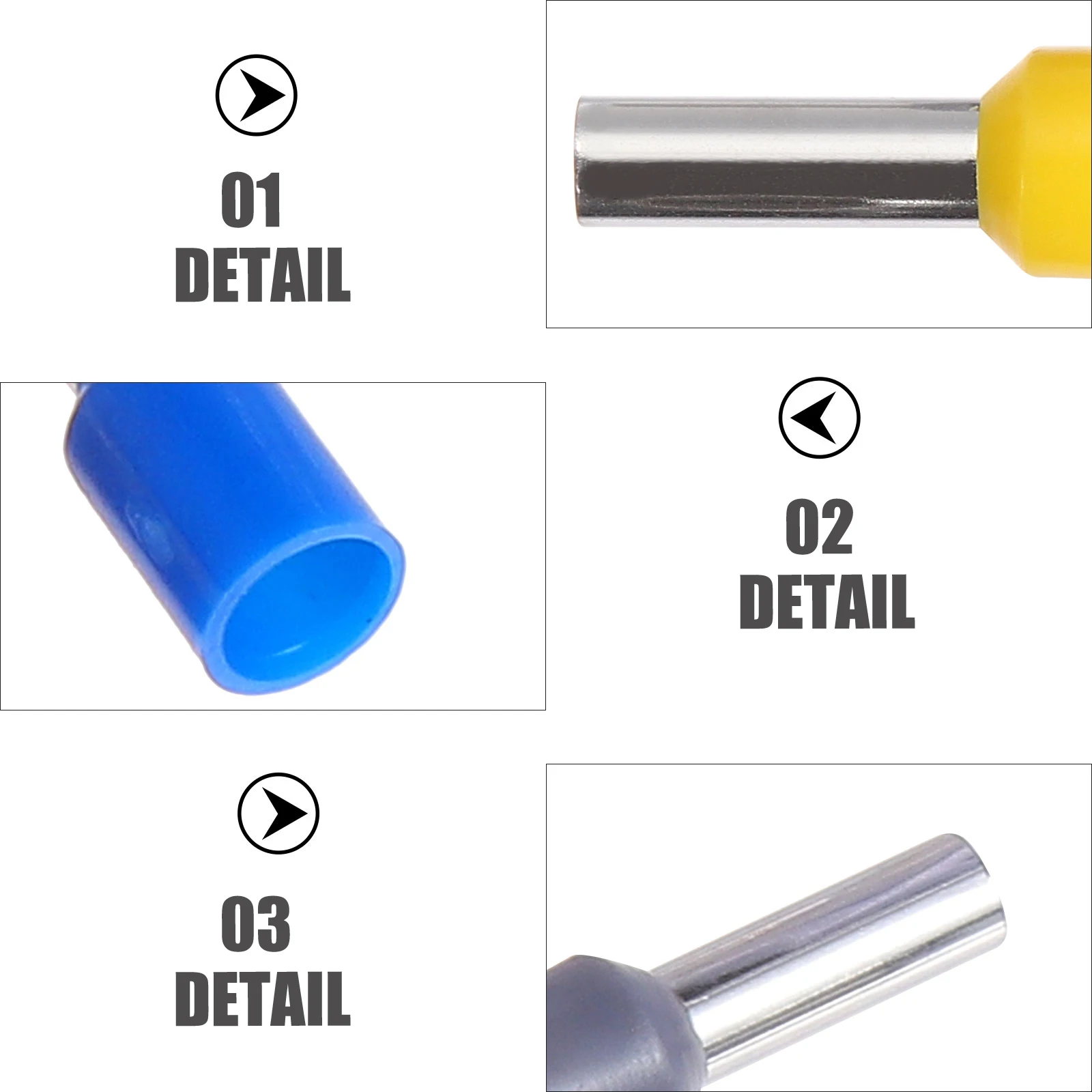 

390pcs Tubular Terminals Copper Crimp Connectors Wire Terminal Blocks Cord Ends Cold Pressed Pin Cable Connector Storage Box