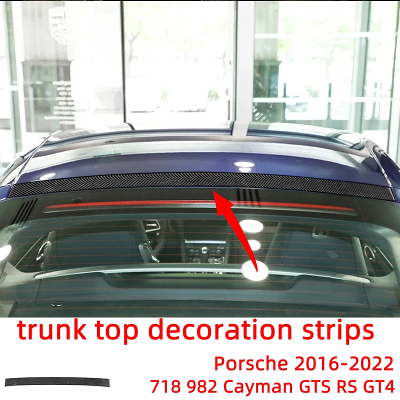 

Car Top Decoration Strips Carbon Fiber Car Stickers For Porsche 2016-2022 718 982 Cayman GT4 GTS RS Interior Accessories