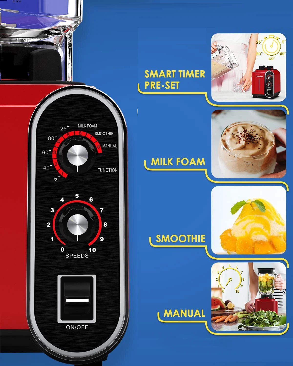 جودة عالية 1800 واط منتج أغذية تجاري خلاط كهربائي خلاط كسارة الجليد للبيع