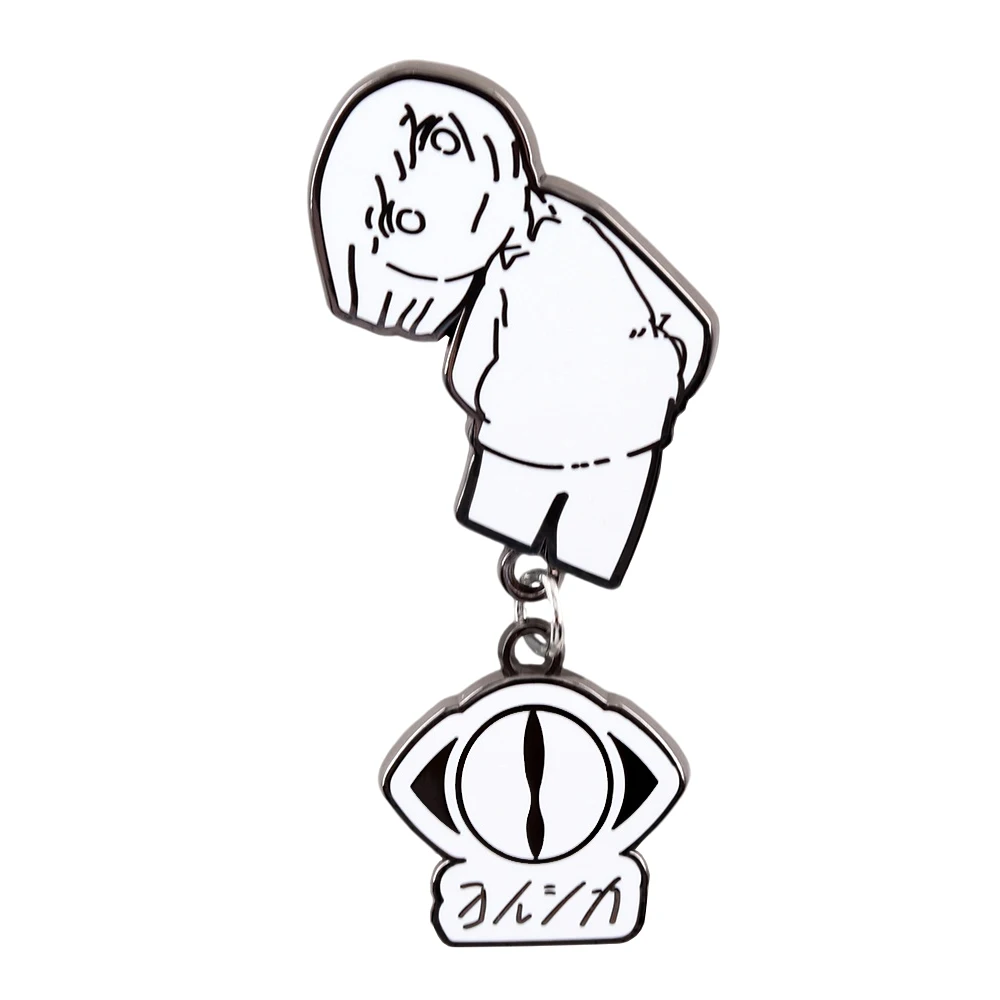 Yorushika Japanese Band Logo Badge Funny Simplified Stroke Characters Lapel Pin Cartoon Black White Brooch Fans Collect Souvenir
