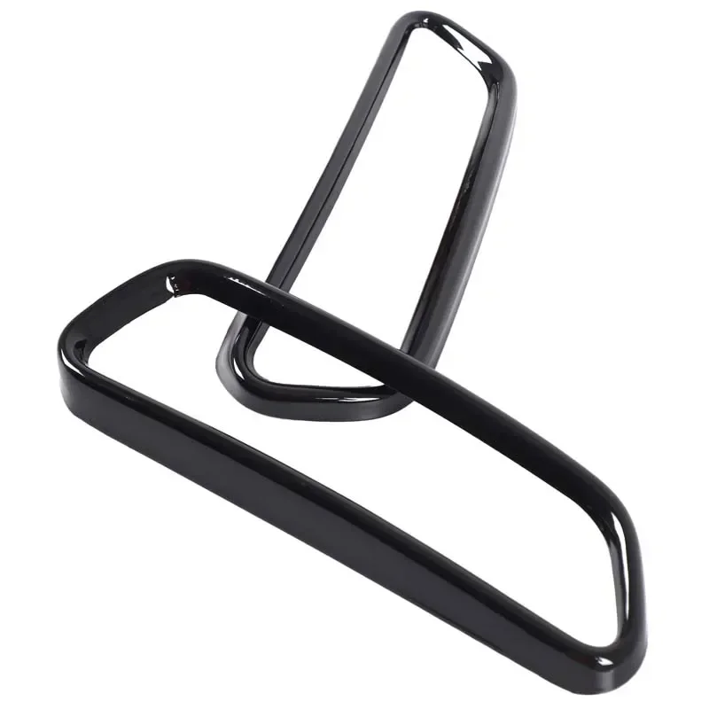 2Pcs Stainless Steel Gloss Black  For Audi A6L 2016-2018 Car tail throat exhaust muffler pipe decorative cover Car accessories