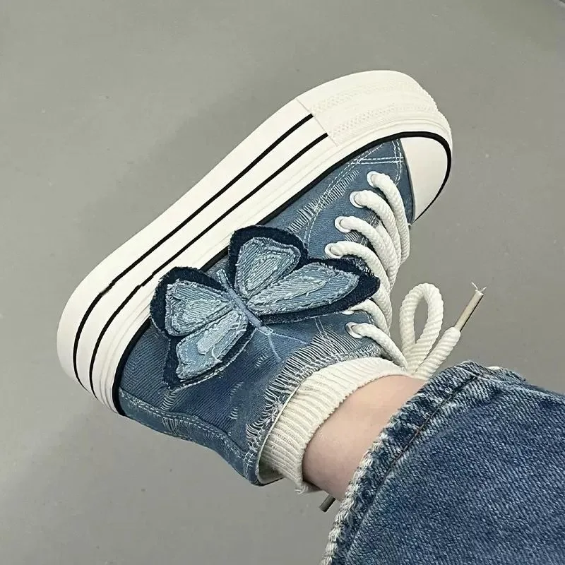 

Shoes for Women High-top Platform Canvas Shoes Womens Versatile Butterfly Original Casual Board Shoes Designer Platform Sneakers