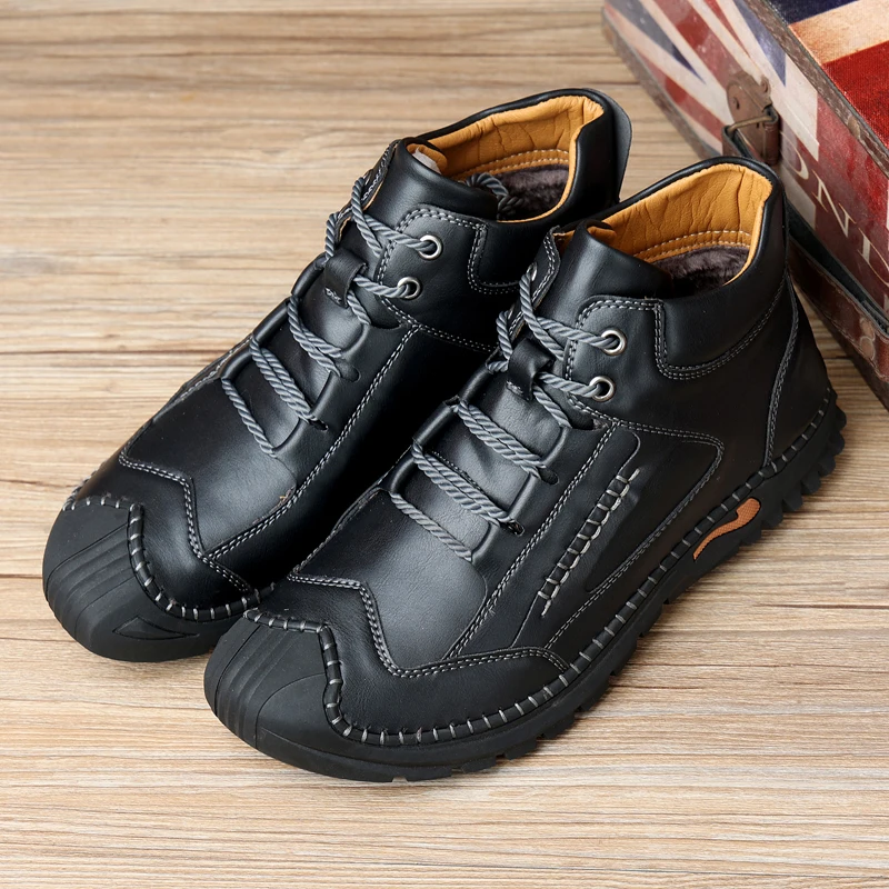 Hot Selling Brand Men's Genuine Leather Shoes Men's Classic High Top Shoes Handmade Men's Casual Shoes Breathable Big Size：38-48