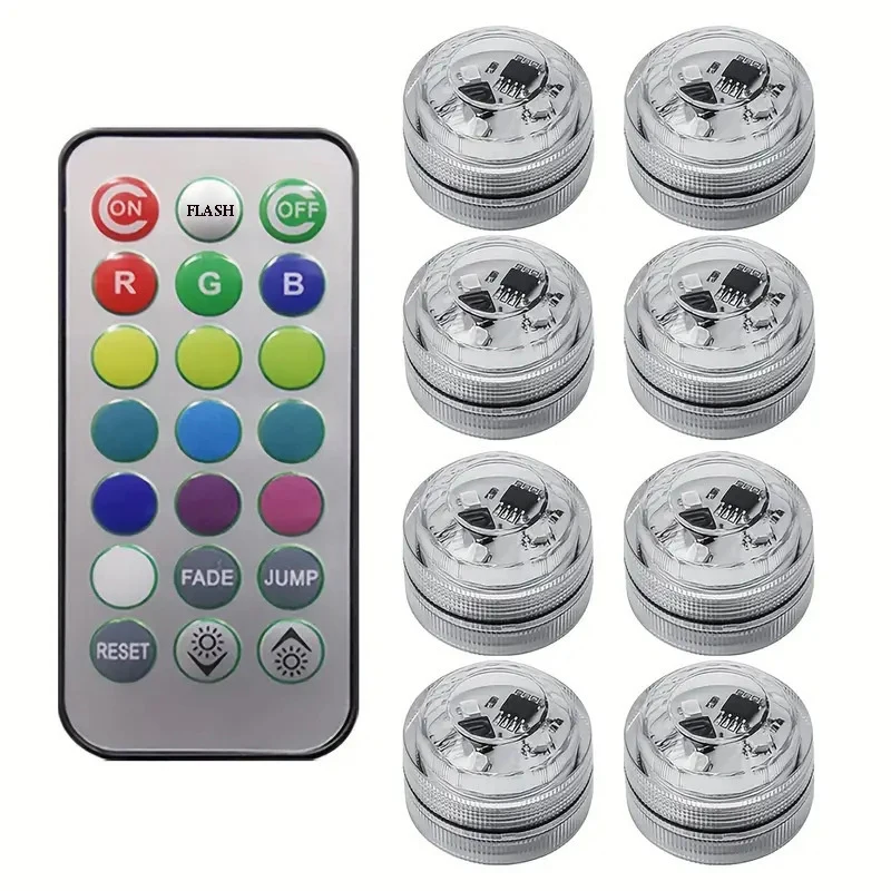 Underwater Led Light Remote RGB Submersible Lights Battery Operated Night Lamp For Halloween Vase Bowl Wedding Party Decoration image 6