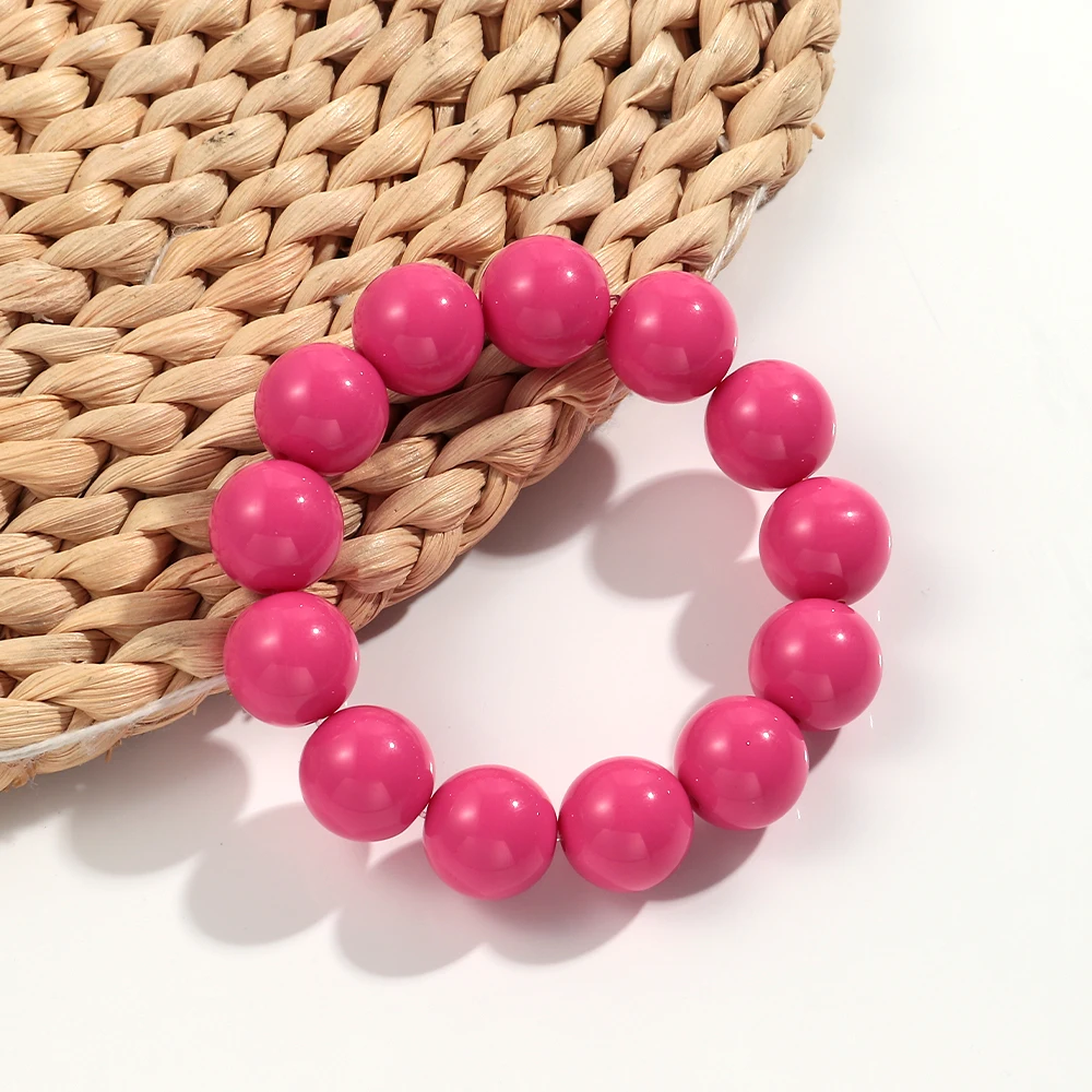 Bohomia Trend Acryl Ontwerp Geometrische Ronde Bal Elastische Armband voor Vrouwen Onregelmatige Kleurrijke Armbanden 2025 Sieraden